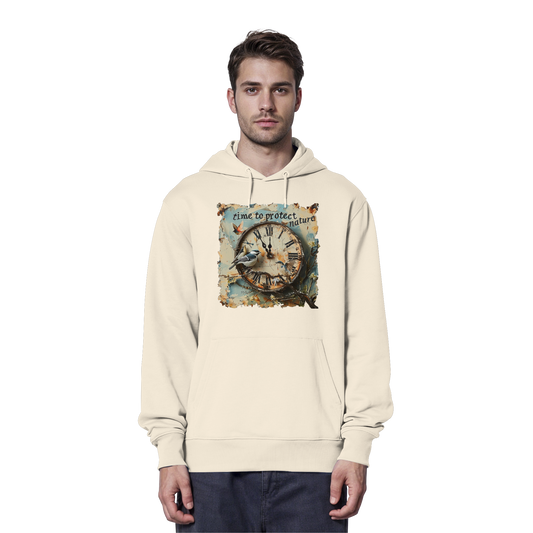 vegwear "time to protect nature" - unisex Hoodie / Kapuzenpulli, nachhaltige Mode