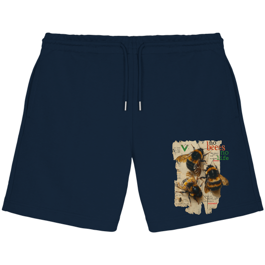 vegwear "no bees no life" - unisex, bio Jogger Shorts, vegan