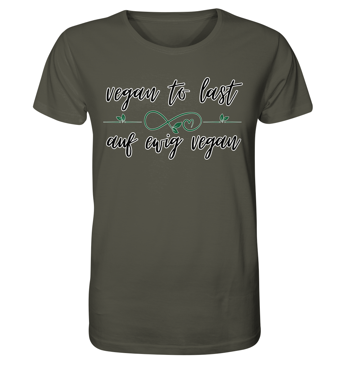 Motif "vegan to last" - unisex organic T-shirt