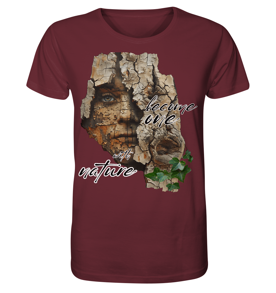 Motif "become one with nature" - unisex organic T-shirt