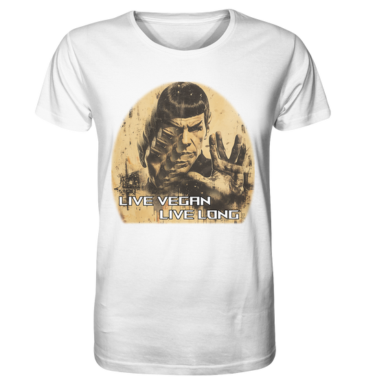 Motif "live vegan live long" - unisex organic T-shirt