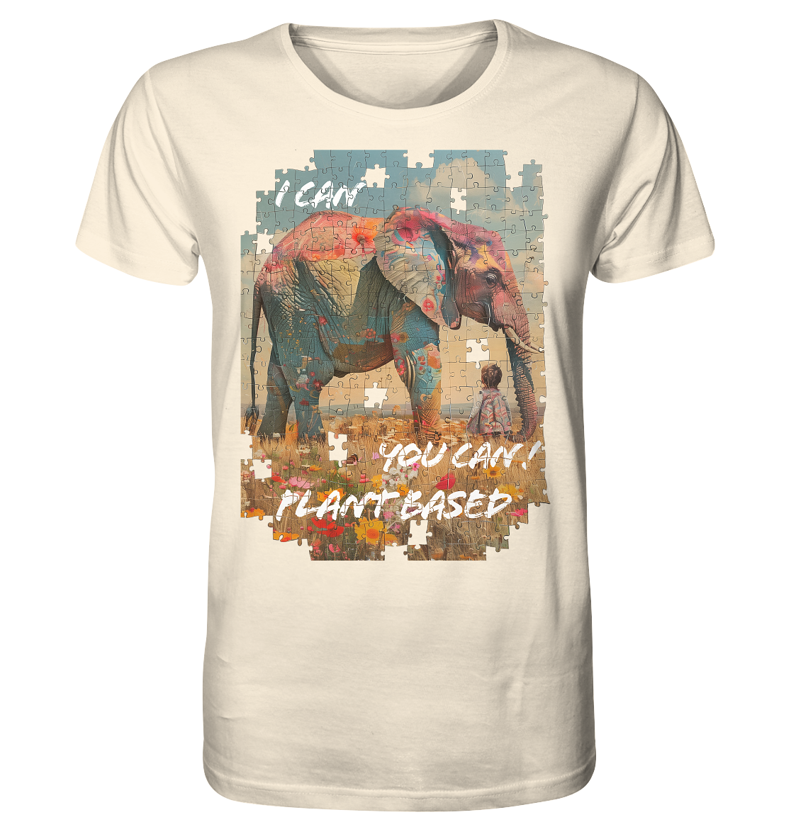 Motif "plant based elephant" - unisex organic T-shirt