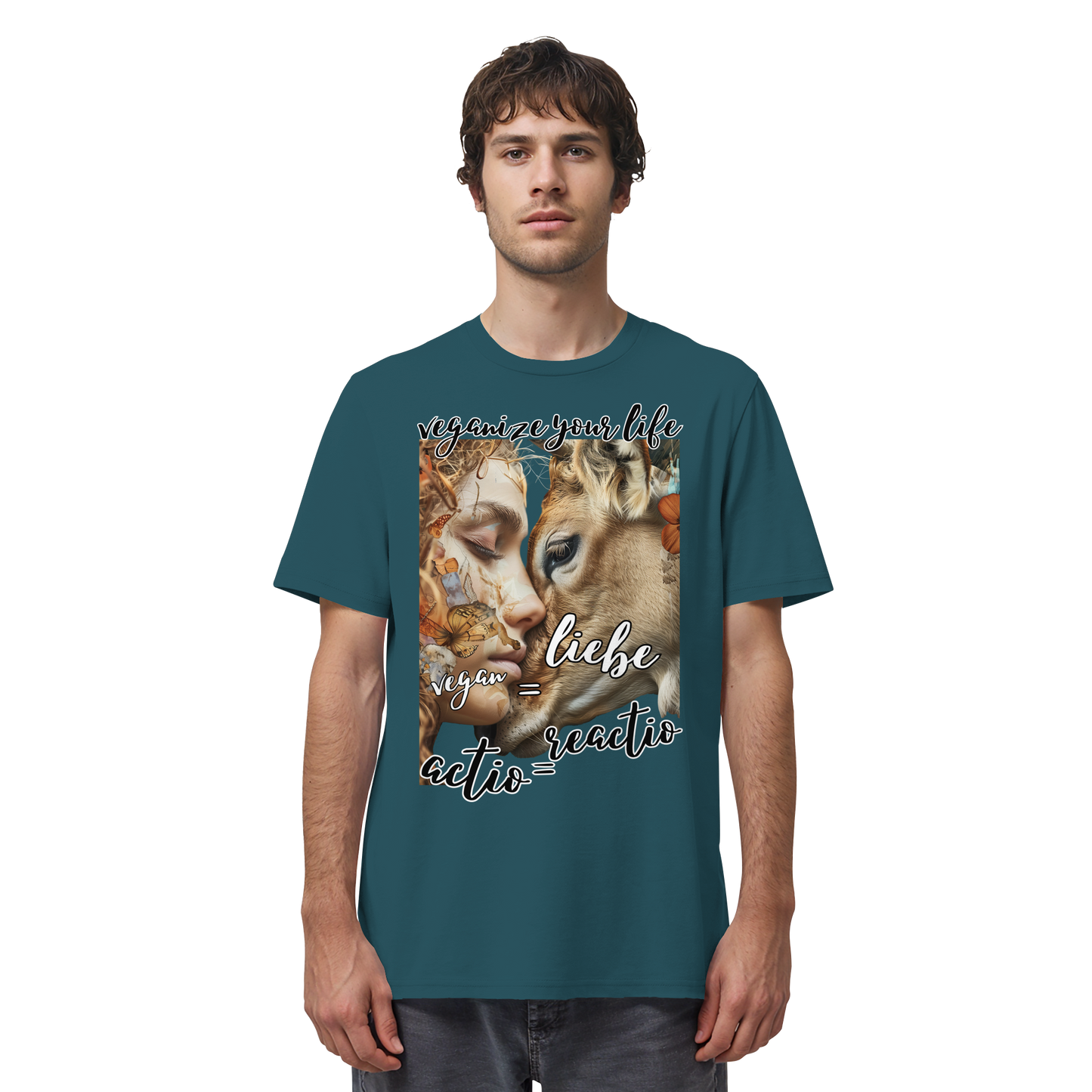 vegwear "actio = reactio" - unisex Bio T-Shirt, vegan ist Mitgefühl