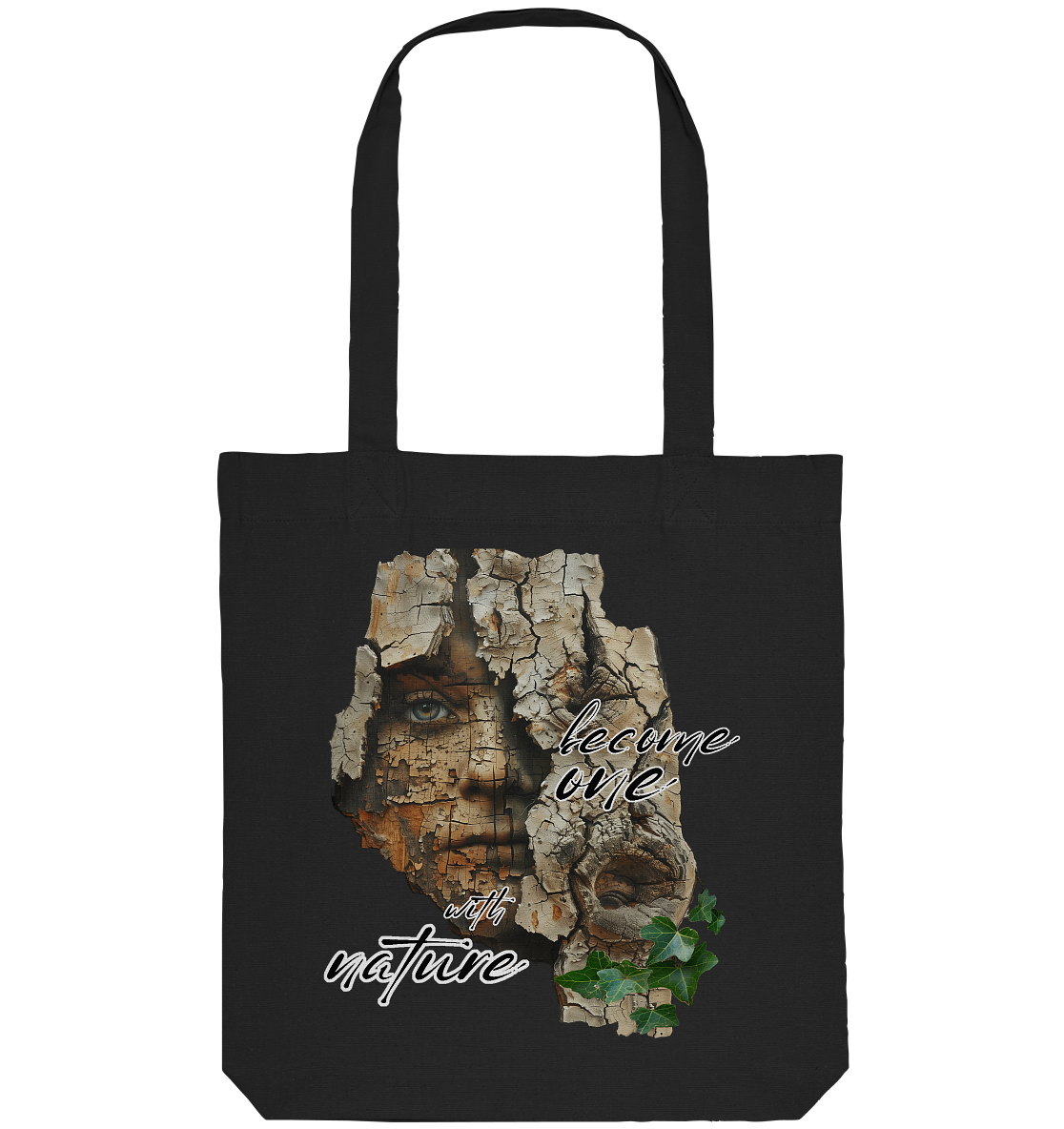 Motif "become one with nature" - Organic shopping bag