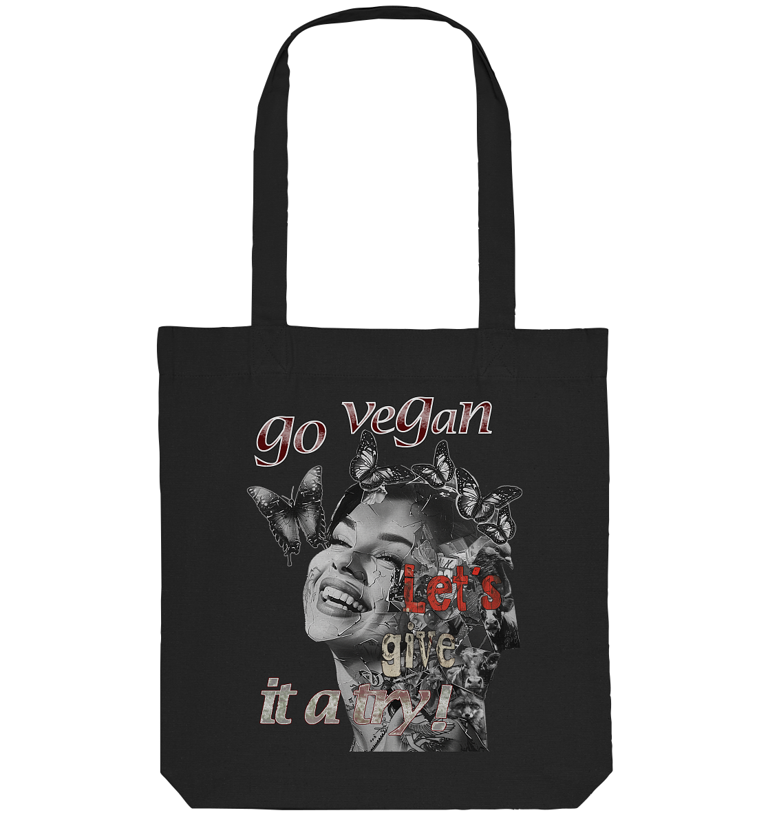 Motif "Let's give it a try" - Organic shopping bag