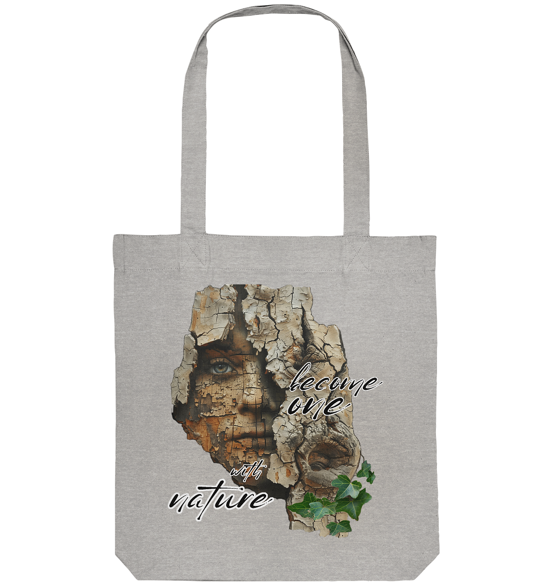 Motif "become one with nature" - Organic shopping bag