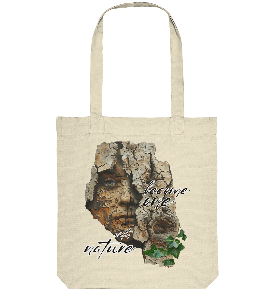 Motif "become one with nature" - Organic shopping bag