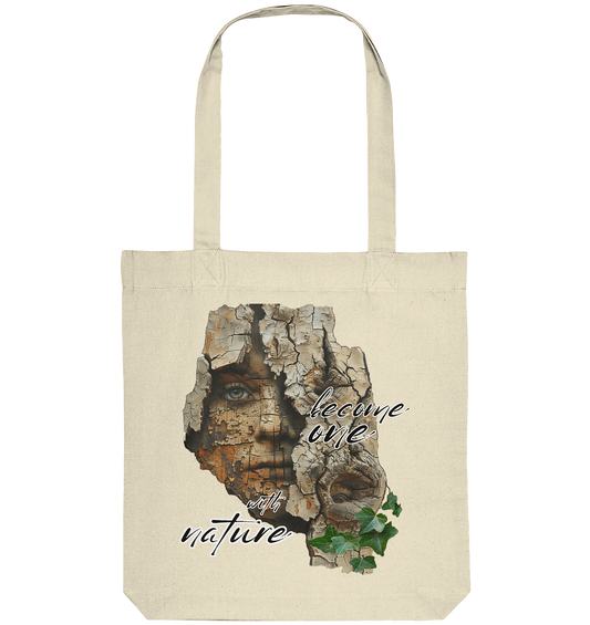 Motif "become one with nature" - Organic shopping bag