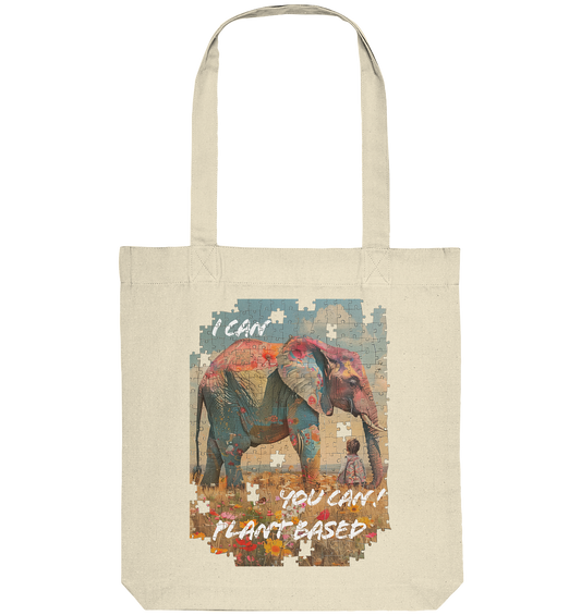 Motif "plant based elephant" - organic shopping bag