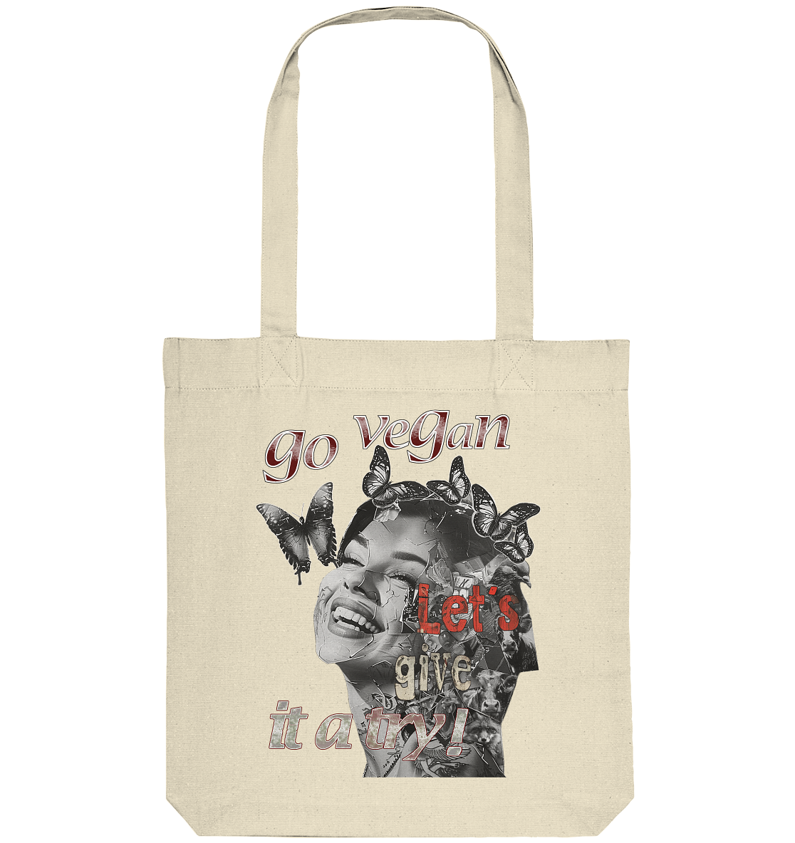 Motif "Let's give it a try" - Organic shopping bag