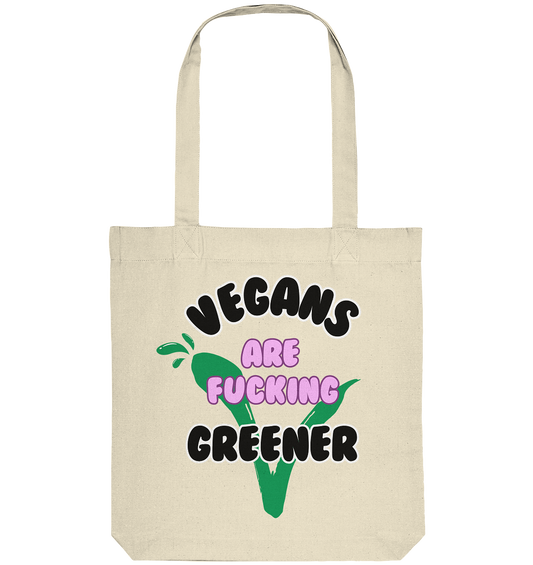 Motif "vegans are fucking greener" - organic shopping bag