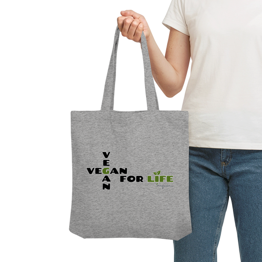 vegane Einkaufstasche - "vegan for life" - Bio-Baumwolle - vegwear