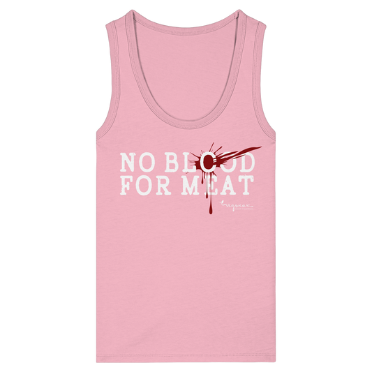 vegwear "no blood for meat" - Womens Organic Fitted Tank Top