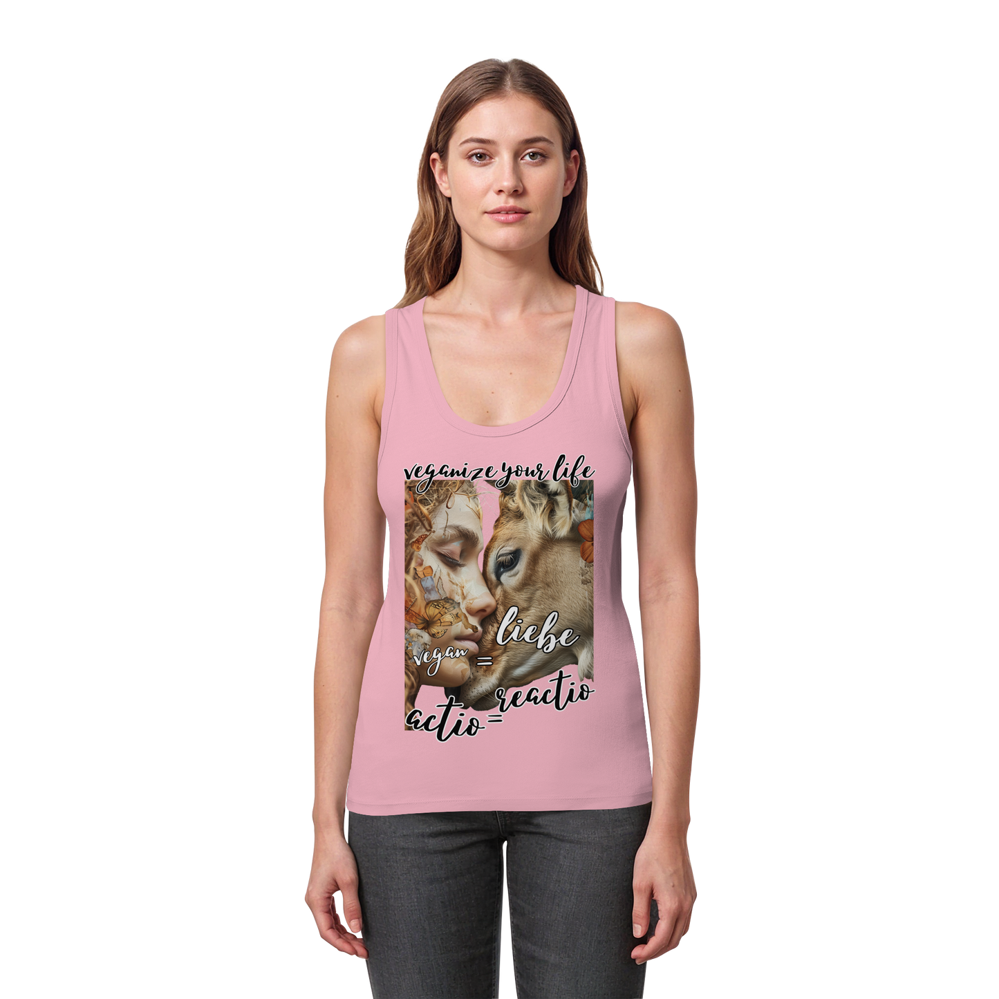 "actio reactio" - eng geschnittenes Damen Tank Top, vegwear