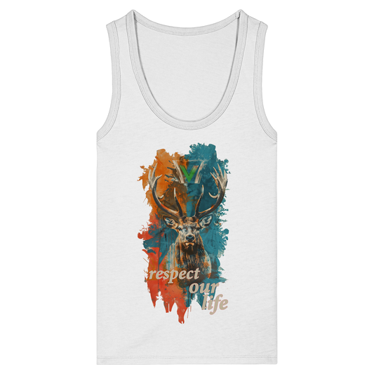 vegwear "respect our life - Hirsch" - eng geschnittenes Damen Bio Tank Top