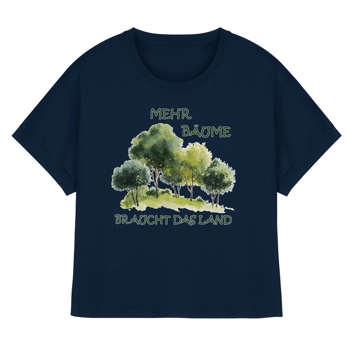 vegwear "mehr Bäume braucht das Land" - oversized Damen Bio T-Shirt mit Fledermausärmel, vegan, fair, nachhaltig