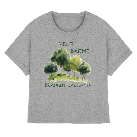 vegwear "mehr Bäume braucht das Land" - oversized Damen Bio T-Shirt mit Fledermausärmel, vegan, fair, nachhaltig
