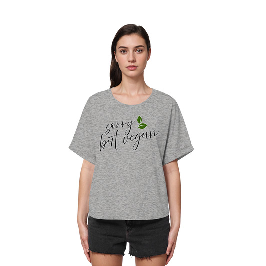 vegwear "sorry but vegan" - oversized women's organic t-shirt with batwing sleeves
