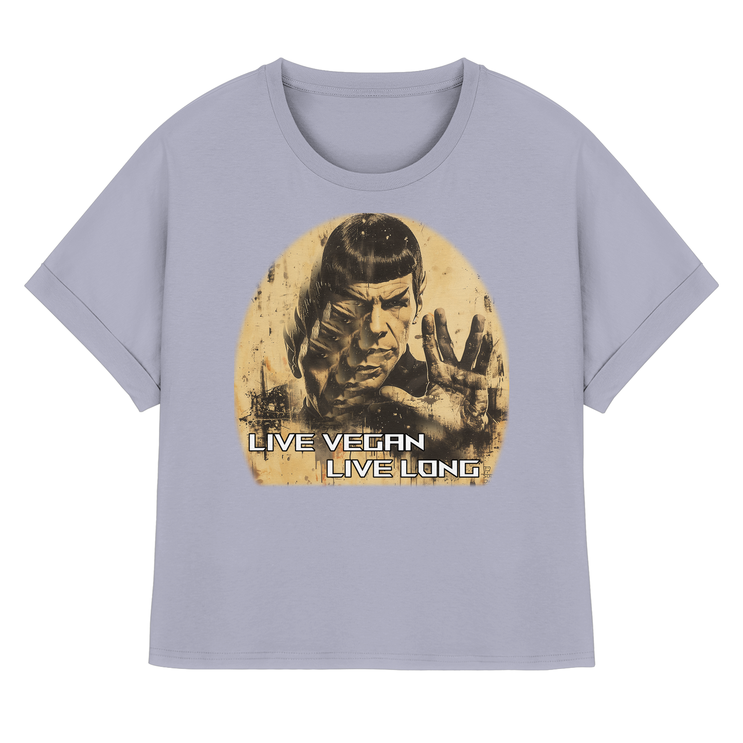 Motiv "live vegan live long" - oversized Damen Bio T-Shirt