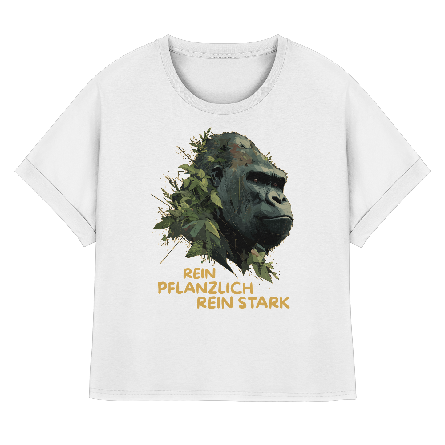 vegwear "Gorilla, rein pflanzlich rein stark" - oversized Damen T-Shirt mit Fledermausärmel