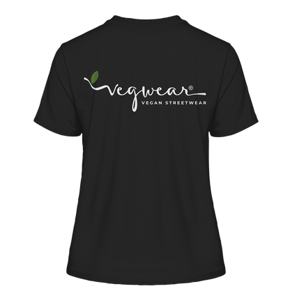 Motif "vegwear Logo white" - slim-fit women's organic T-shirt