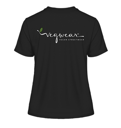 Motif "actio = reactio" - tight-fitting women's organic T-shirt