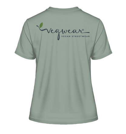 Motif "vegwear Logo grey" - slim-fit women's organic T-shirt