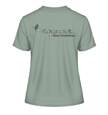 Motif "actio = reactio" - tight-fitting women's organic T-shirt