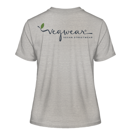 Motif "vegwear Logo grey" - slim-fit women's organic T-shirt