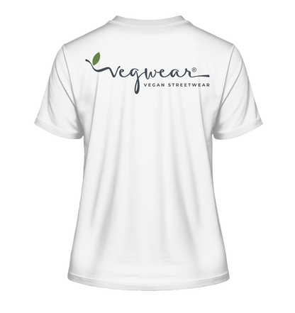 Motif "vegwear Logo grey" - slim-fit women's organic T-shirt