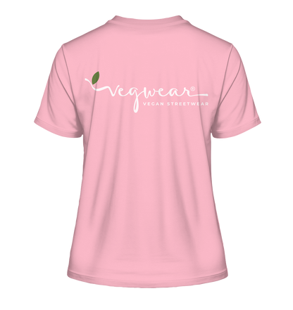 Motif "vegwear Logo white" - slim-fit women's organic T-shirt
