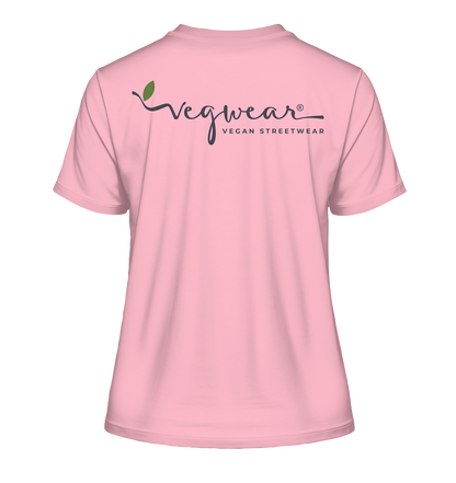 Motif "vegwear Logo grey" - slim-fit women's organic T-shirt