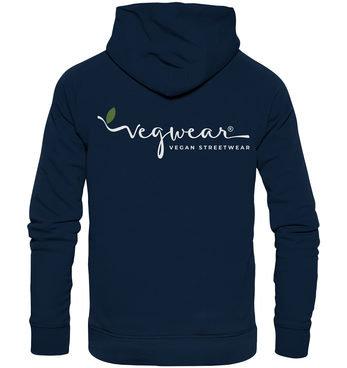 Motiv "vegwear Logo, weiß" - unisex Bio Hoodie / Kapuzenpulli