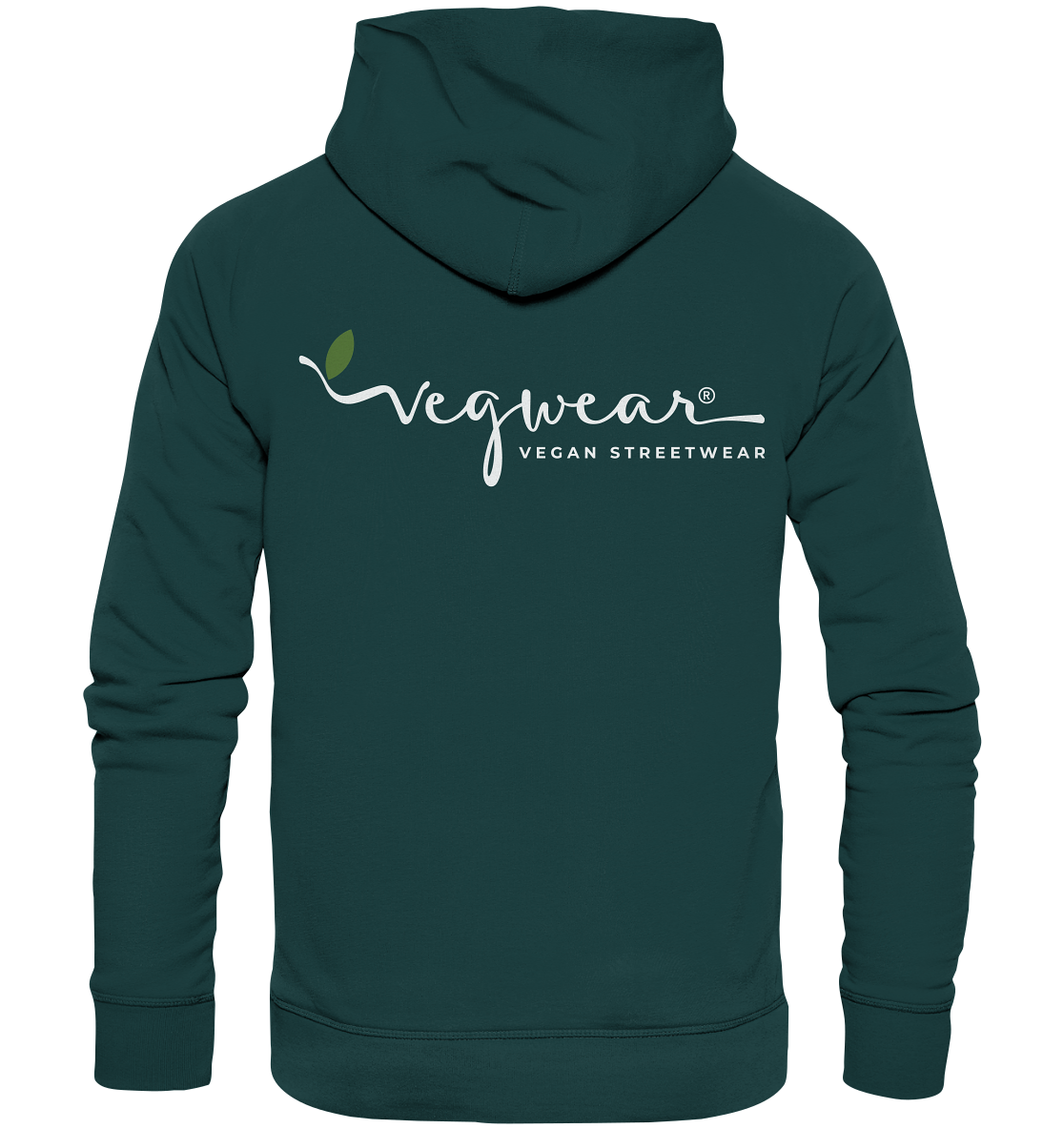 Motiv "vegwear Logo, weiß" - unisex Bio Hoodie / Kapuzenpulli