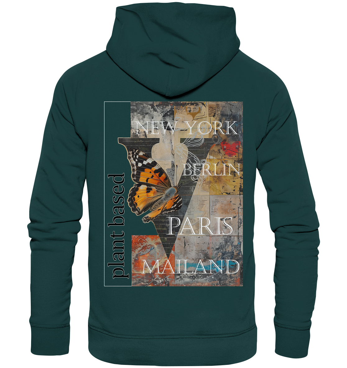 Motiv "plant based cities" - unisex Bio Hoodie / Kapuzenpulli