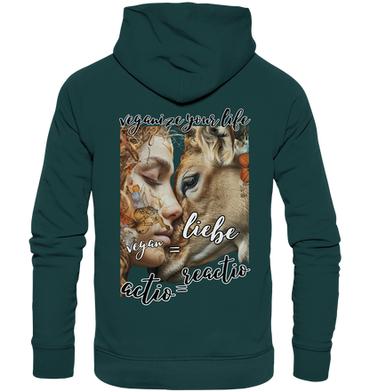 Motiv "actio = reactio" - unisex Bio Hoodie / Kapuzenpulli