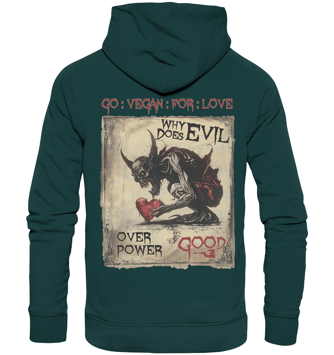 Motiv "why does evil" - unisex Bio Kapuzenpulli / Hoodie