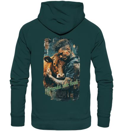 Motiv "friends not food" - unisex Bio Hoodie / Kapuzenpulli