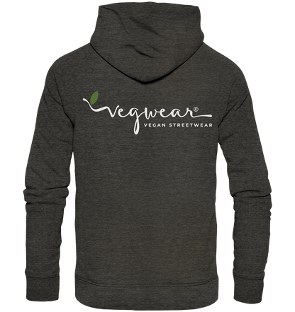 Motiv "vegwear Logo, weiß" - unisex Bio Hoodie / Kapuzenpulli