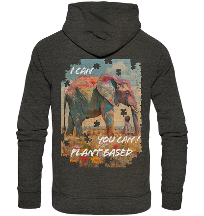 Motiv "plant based elephant"-  unisex Bio Hoodie / Kapuzenpulli
