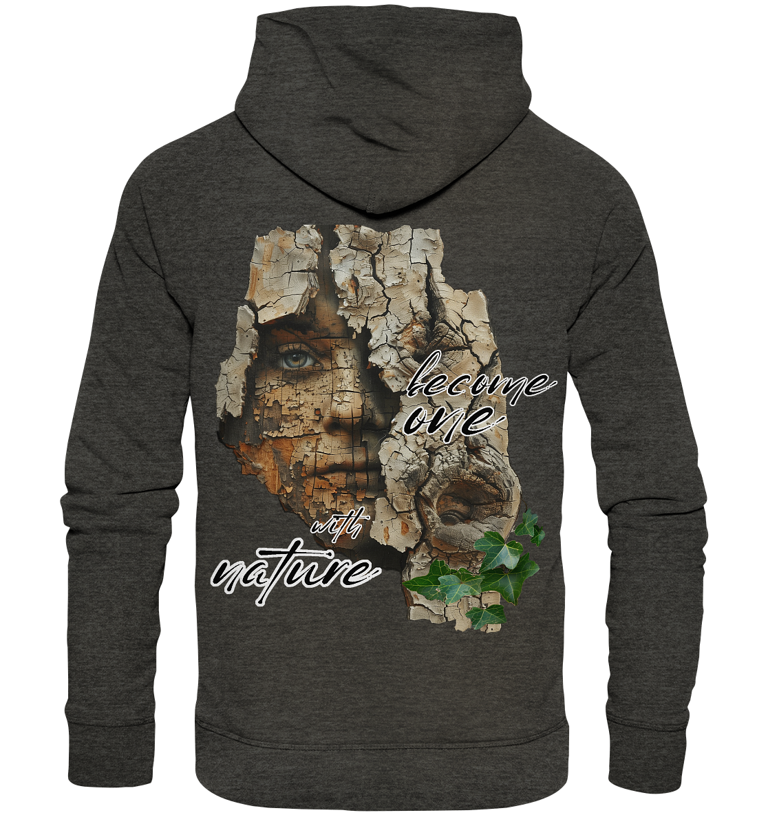 Motif "become one with nature" - unisex organic hoodie / hoodie