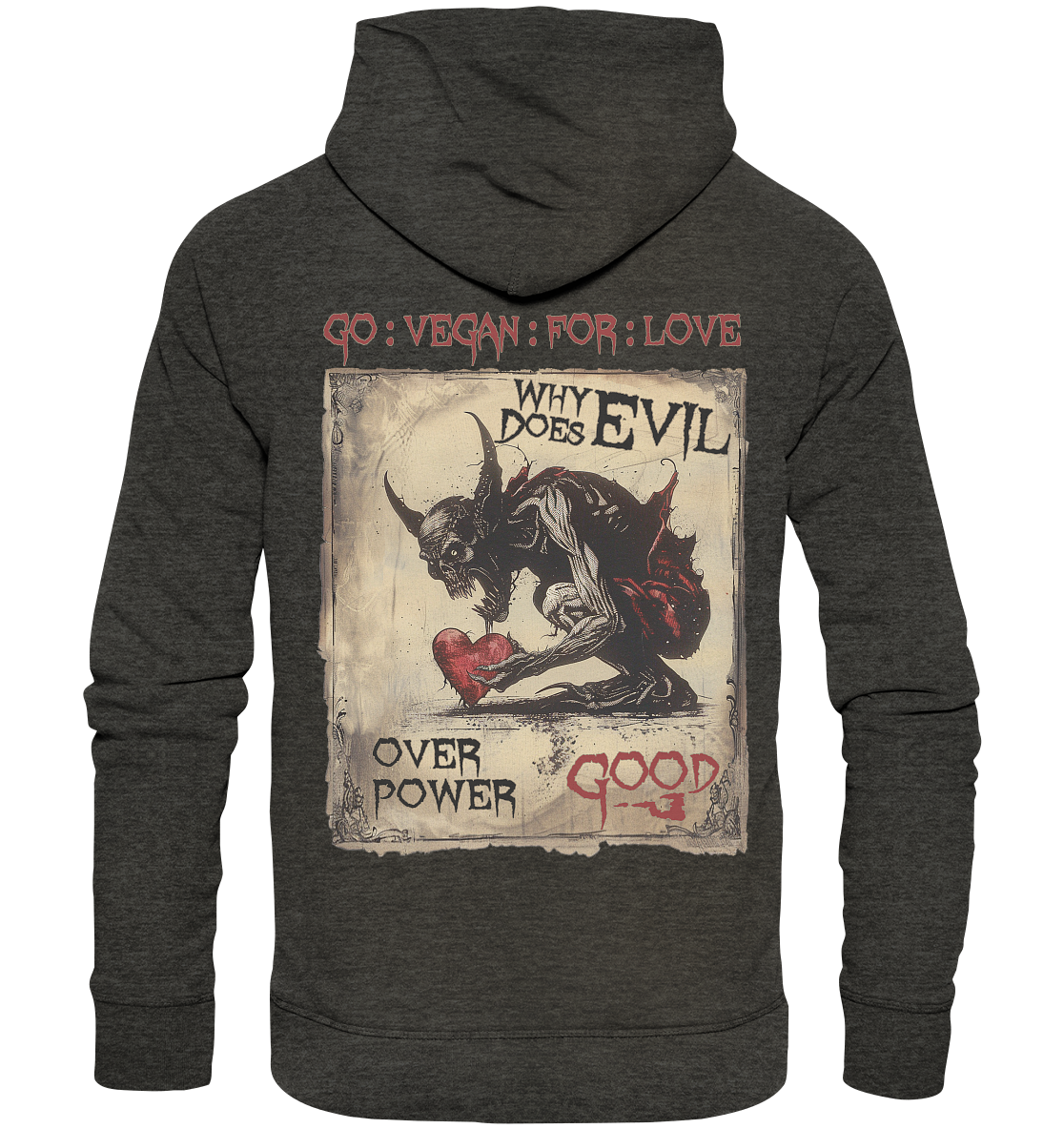 Motiv "why does evil" - unisex Bio Kapuzenpulli / Hoodie