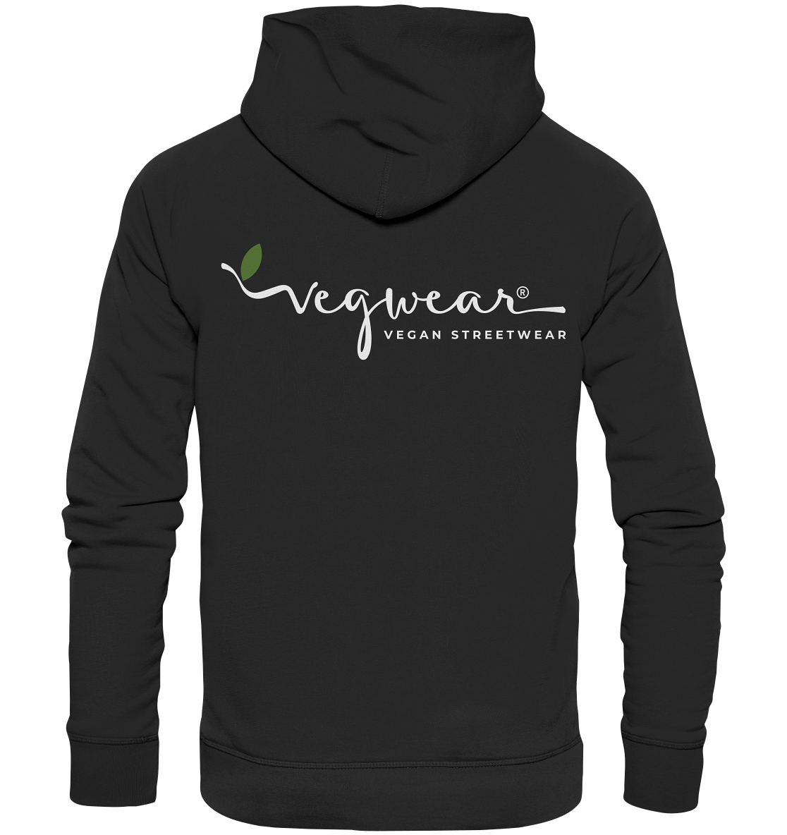 Motiv "vegwear Logo, weiß" - unisex Bio Hoodie / Kapuzenpulli