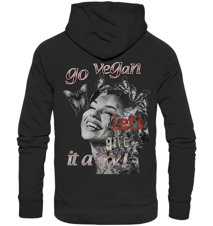 Motif "Let's give it a try" - unisex organic hoodie / hoodie