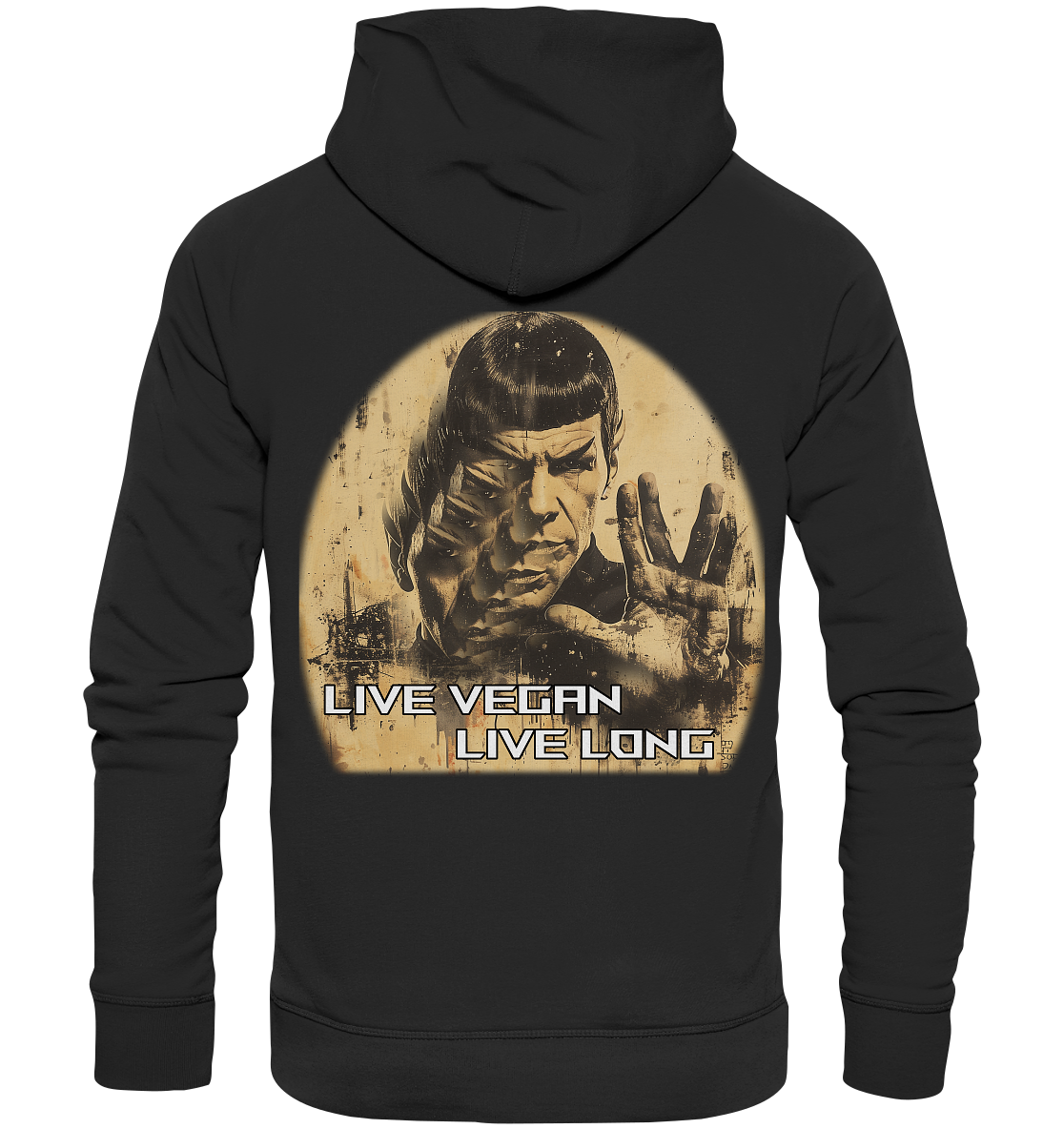 Motiv "live vegan live long" - Unisex Bio Hoodie / Kapuzenpulli