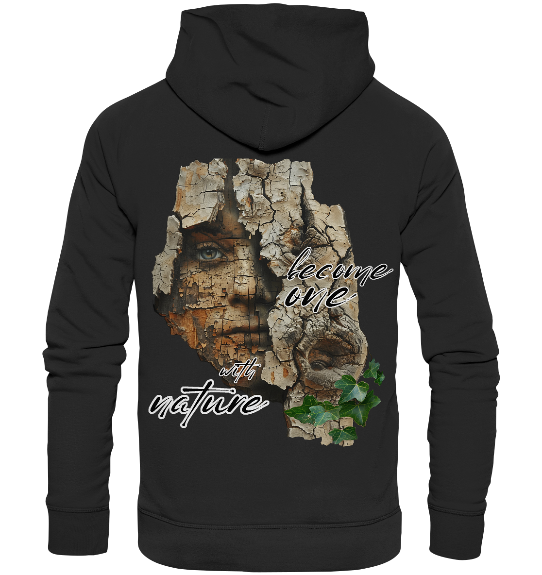 Motif "become one with nature" - unisex organic hoodie / hoodie
