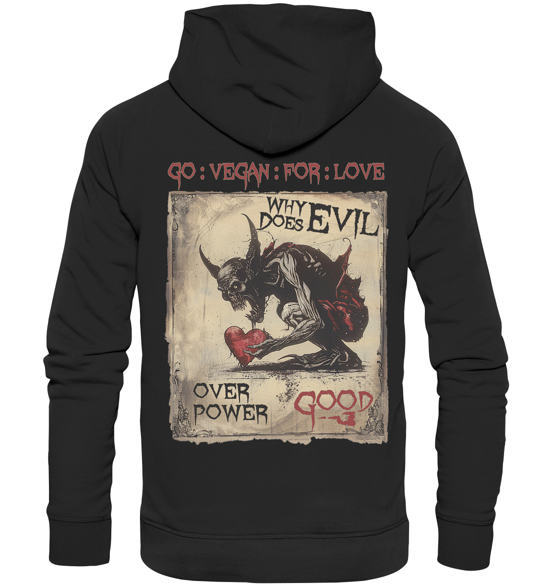 Motiv "why does evil" - unisex Bio Kapuzenpulli / Hoodie
