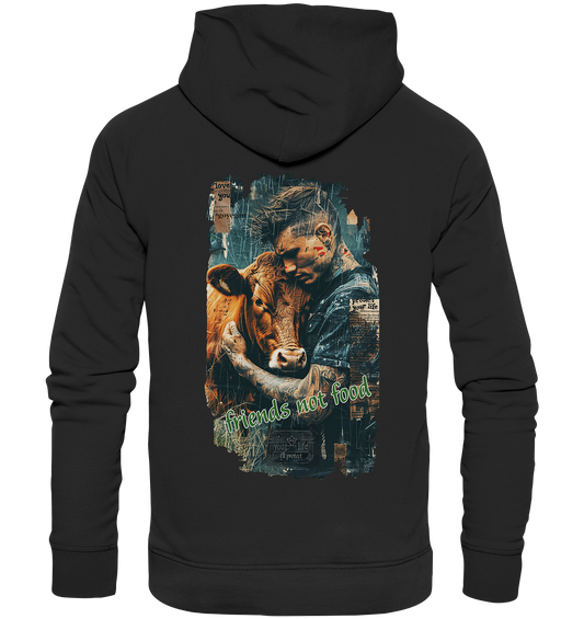 Motiv "friends not food" - unisex Bio Hoodie / Kapuzenpulli
