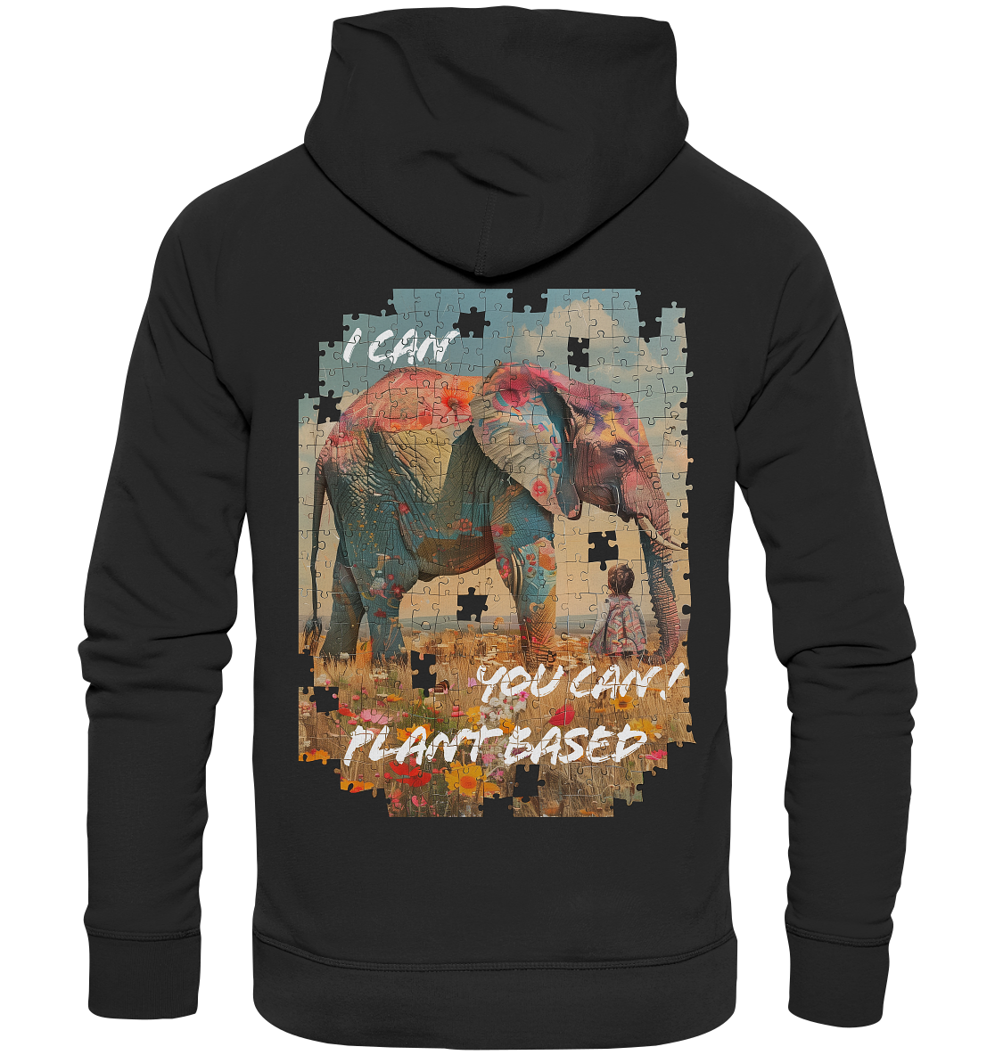 Motiv "plant based elephant"-  unisex Bio Hoodie / Kapuzenpulli