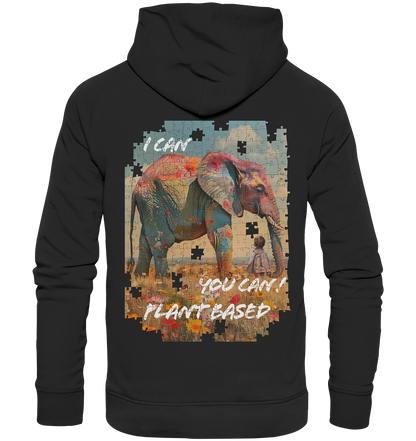 Motiv "plant based elephant"-  unisex Bio Hoodie / Kapuzenpulli